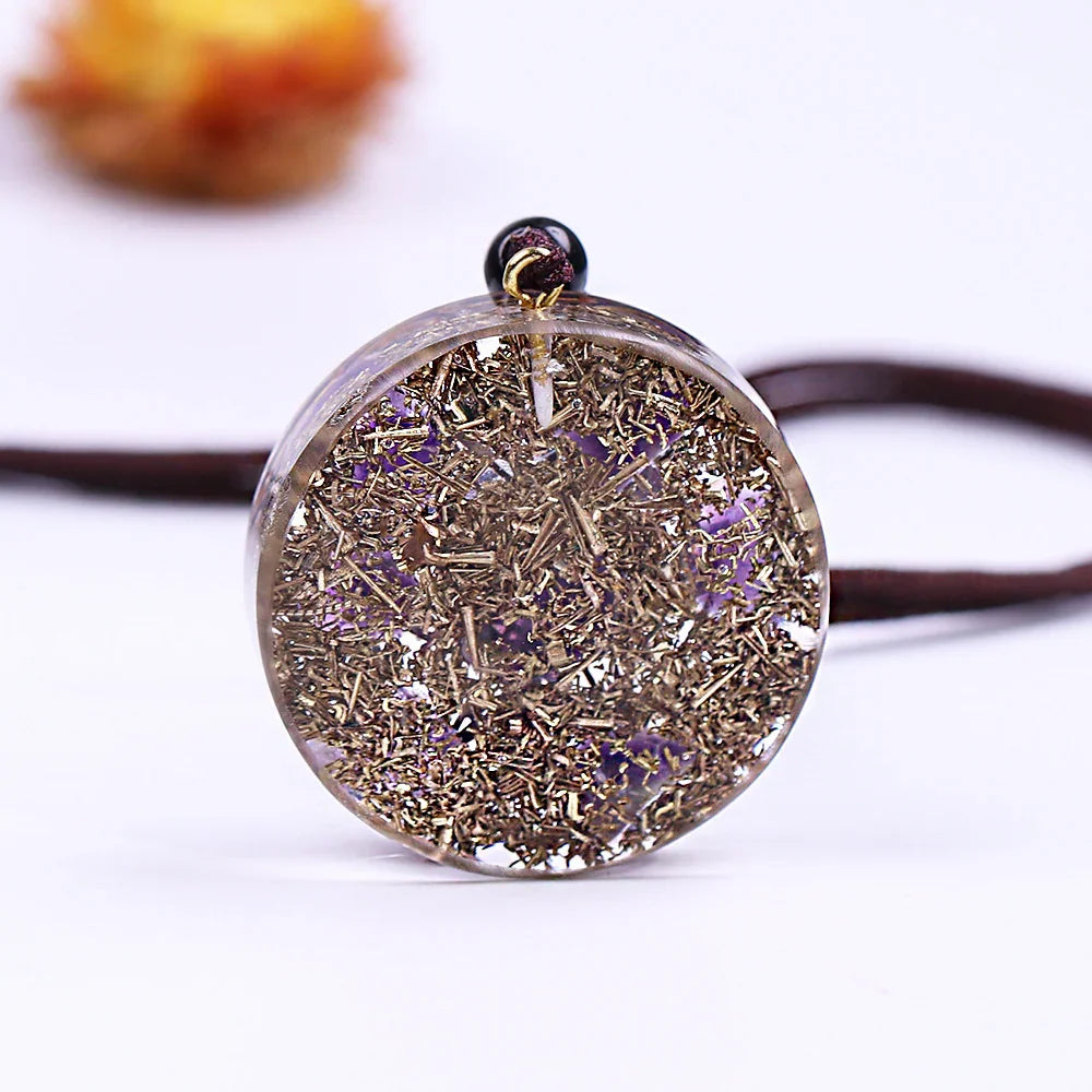 Natural Gemstone Charm Fashion Necklace Engrave Flower Of Life Multidimensional Metatron's Cube Pendant Reiki Heal Crystal Jewelry