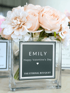 Personalised Glass Vase - Scented Mixed Blush Bouquet