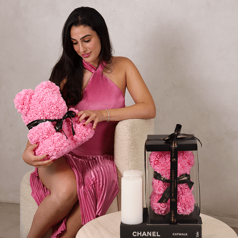 Pink Eternal Rose Bear (40cm)