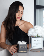 Personalised Glass Vase - Scented Silk Peonies