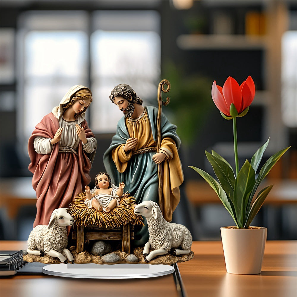 The First Christmas Natryity Acrylic Figurine: A Luminescent Reminder of God With Us ✨