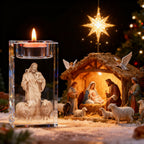 Jesus Crystal Engraved Candle Holder: Light & Faith in One🕯️
