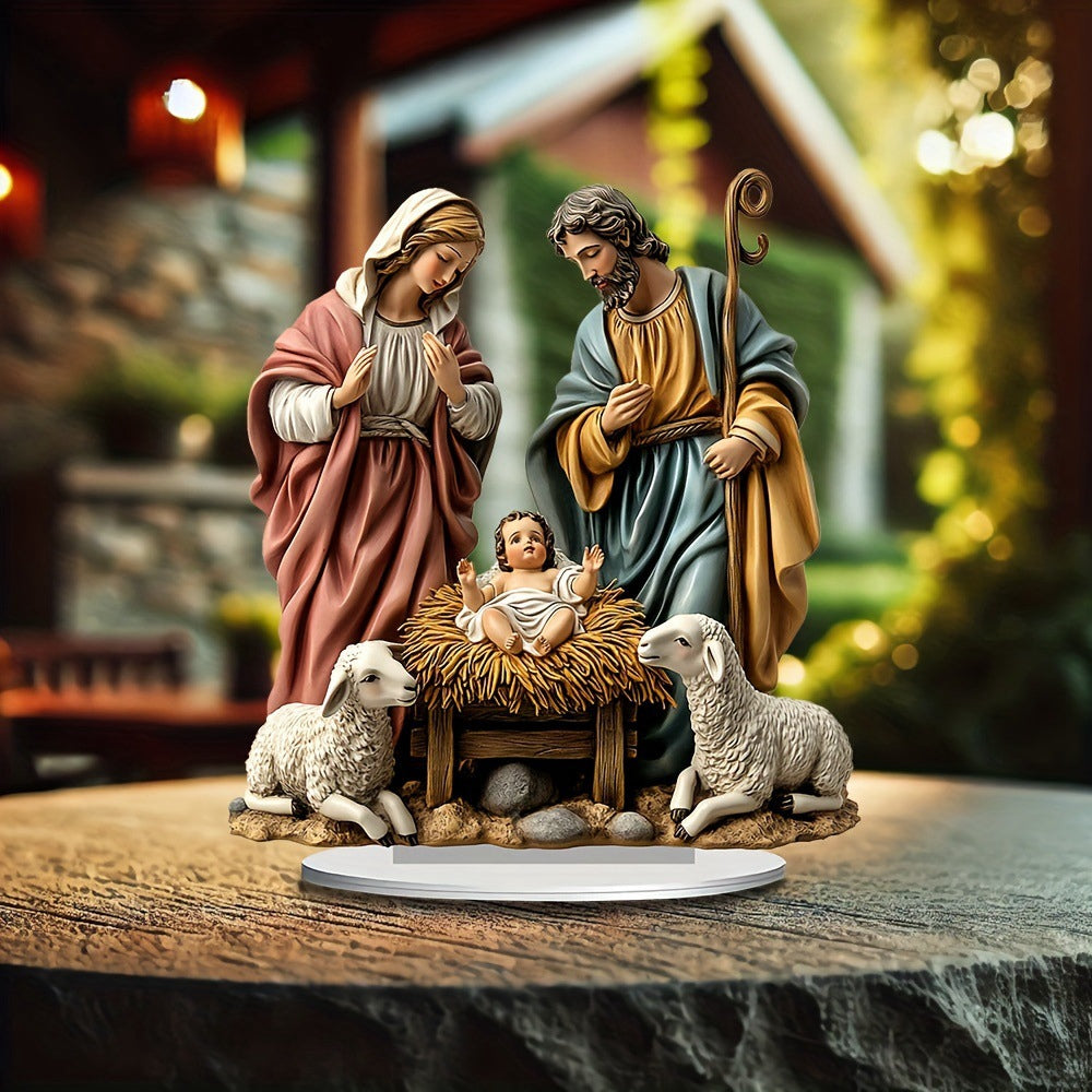 The First Christmas Natryity Acrylic Figurine: A Luminescent Reminder of God With Us ✨