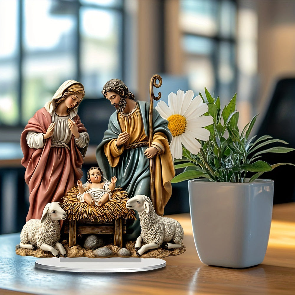 The First Christmas Natryity Acrylic Figurine: A Luminescent Reminder of God With Us ✨