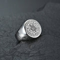 Vintage Titanium Seven Archangel Signet Ring - Amulet Against Evil Eyes, Curses, Spells