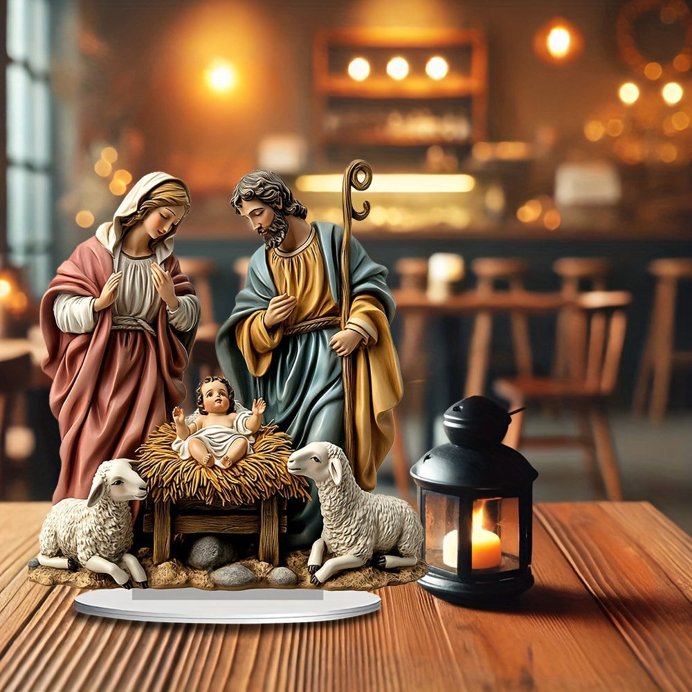 The First Christmas Natryity Acrylic Figurine: A Luminescent Reminder of God With Us ✨