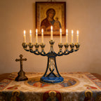 Holy 7-Branch Christian Menorah: Emblem of Divine Light and Devout Faith