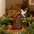 Ornate "Love" "Faith" "Hope" Wooden Cross, Solid Wood Cross