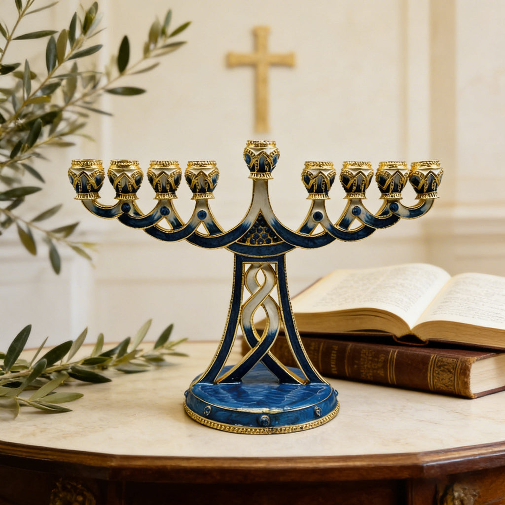 Holy 7-Branch Christian Menorah: Emblem of Divine Light and Devout Faith