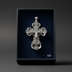 Two-Sided Devotional Cross - Jesus & Mary in 925 Silver - Wearable Faith