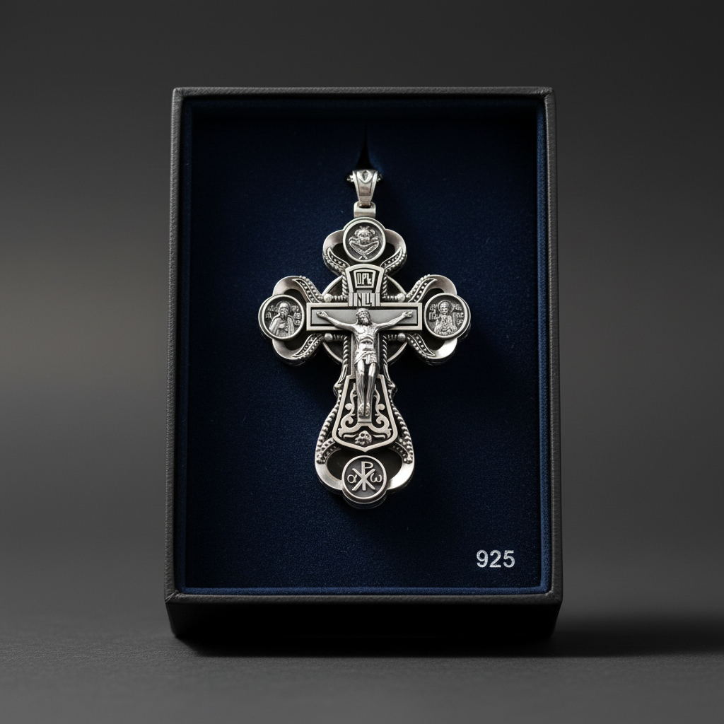 Two-Sided Devotional Cross - Jesus & Mary in 925 Silver - Wearable Faith