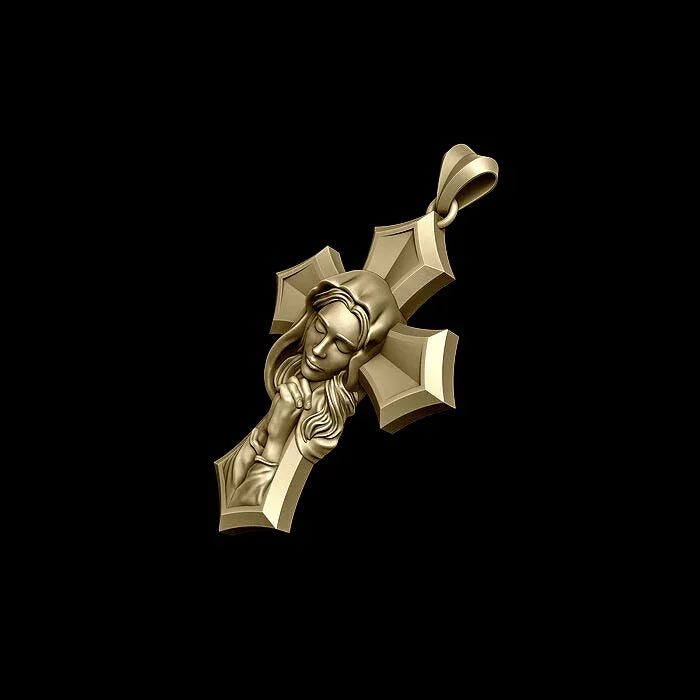 Crucifixion Prayer Necklace Madonna Prayer S925K Silver Necklace