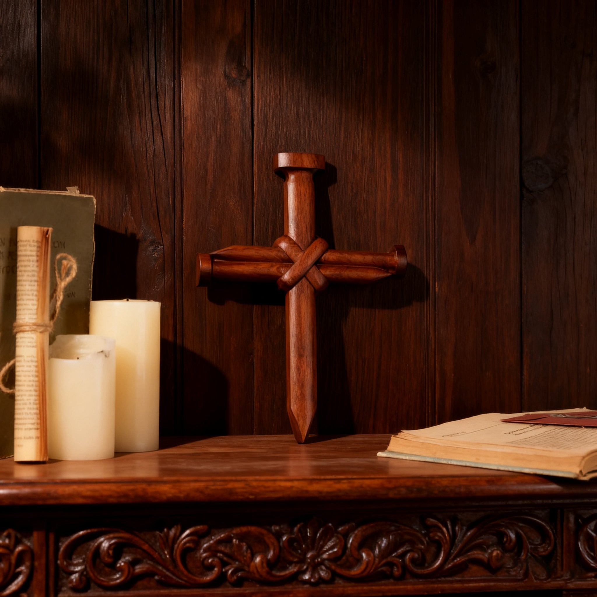 Nail Cross Wooden Wall Art: A Christian Symbol of Sacrifice & Redemption