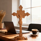 St. Benedict Exorcism Cross wood carved - Bless you and your family