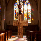 Wooden Savior Cross Necklace