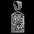 S925K Silver St. George Defeats the Dragon Protection Necklace