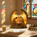 “Holy Family Angel-Wing Nativity” 2D Flat Acrylic Decor – A Glowing Tribute to Christmas