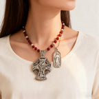 Double Sided 925 Sterling Silver Religious Pendant - Crucifixion of Christ & St. Michael Medal - Choose from 5 Chain Styles - Free Polishing Cloth