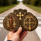 St. Benedict's Exorcism Medal Christian Exorcism Plaque - Wall Decor
