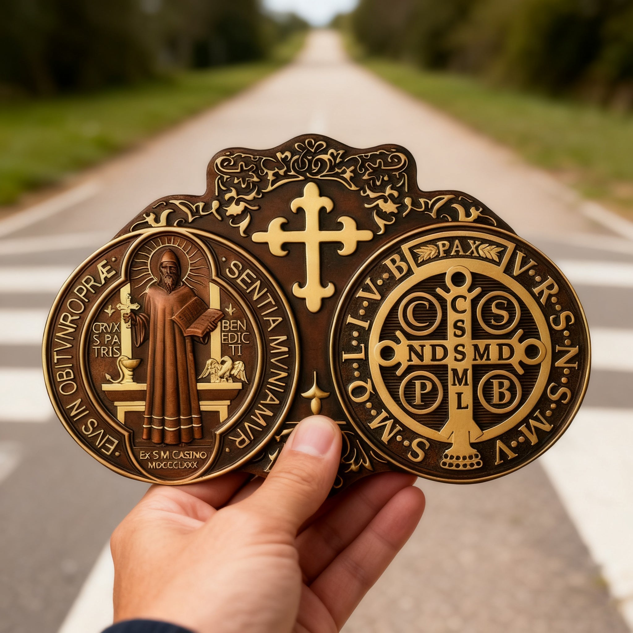 St. Benedict's Exorcism Medal Christian Exorcism Plaque - Wall Decor
