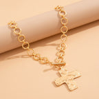 Hammered Cross Series Necklace: Contemporary Faith & Stylish Devotion