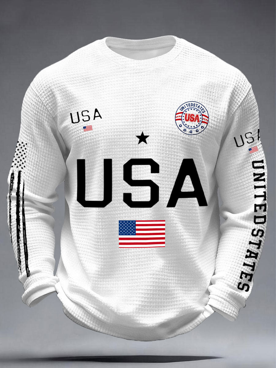 Men's USA Flag Waffle T-Shirts🔥