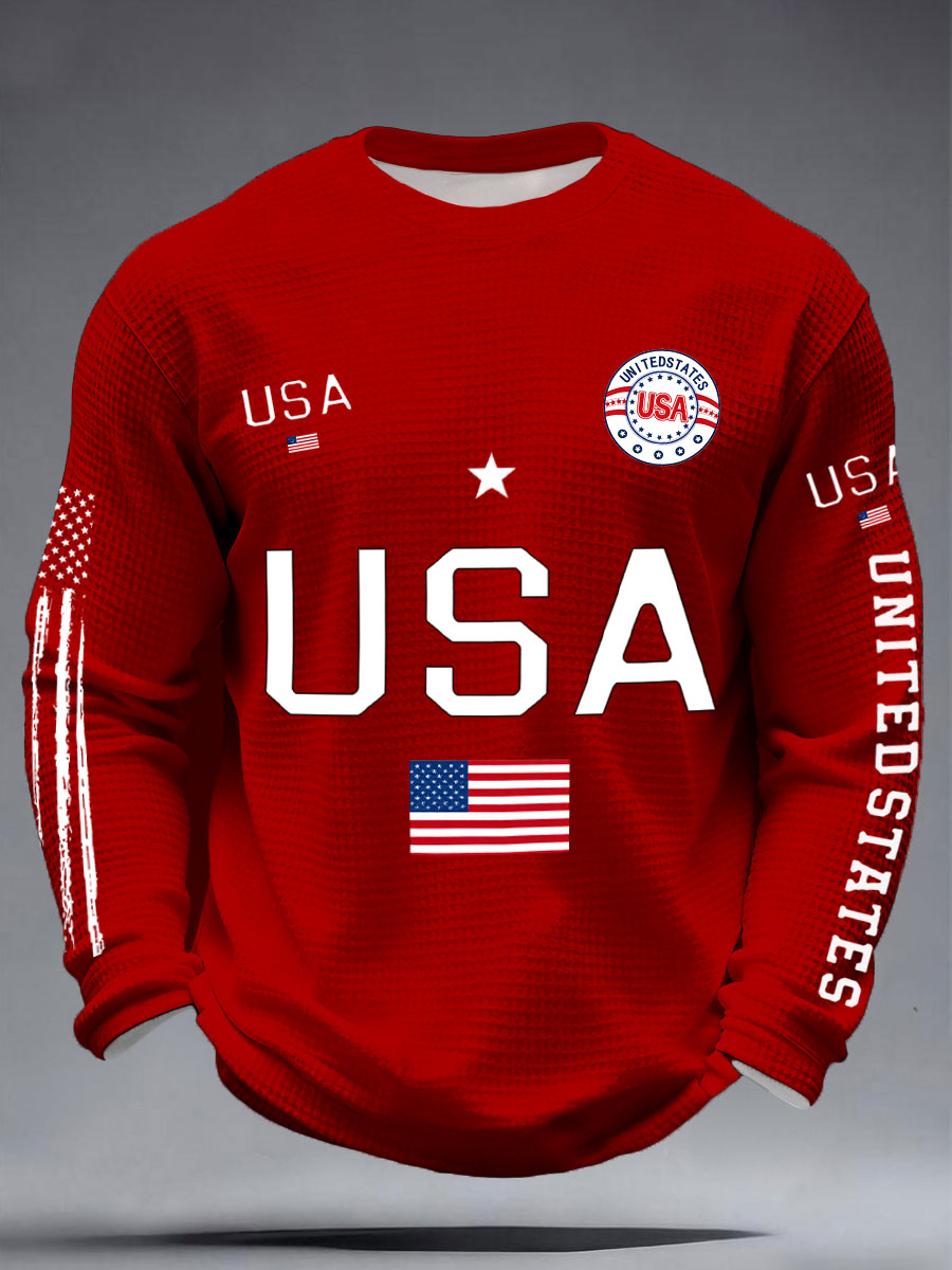 Men's USA Flag Waffle T-Shirts🔥