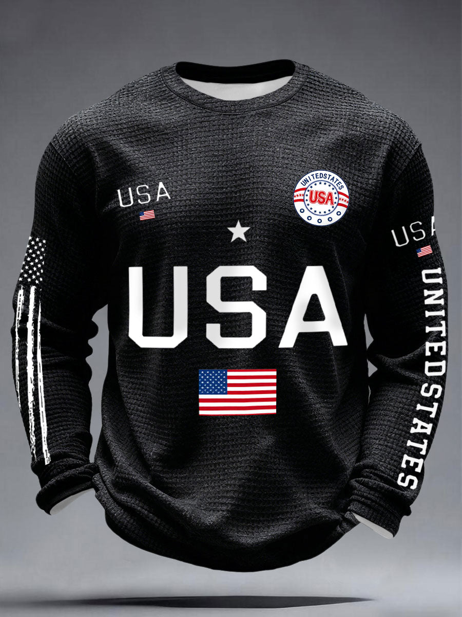 Men's USA Flag Waffle T-Shirts🔥