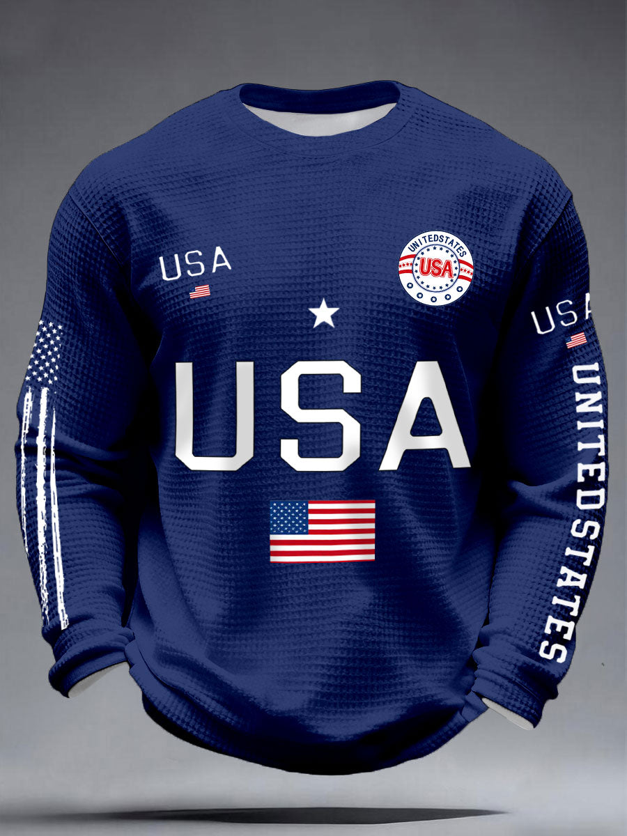 Men's USA Flag Waffle T-Shirts🔥