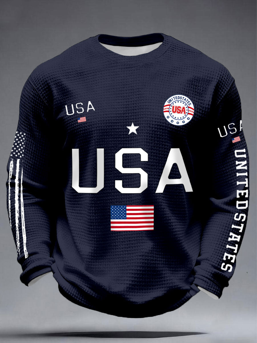 Men's USA Flag Waffle T-Shirts🔥