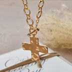 Hammered Cross Series Necklace: Contemporary Faith & Stylish Devotion