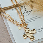 Hammered Cross Series Necklace: Contemporary Faith & Stylish Devotion