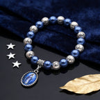 Our Lady of Mary Pendant Royal Blue Pearl Rosary Bracelet: A Wrist-Worn Reminder of Grace