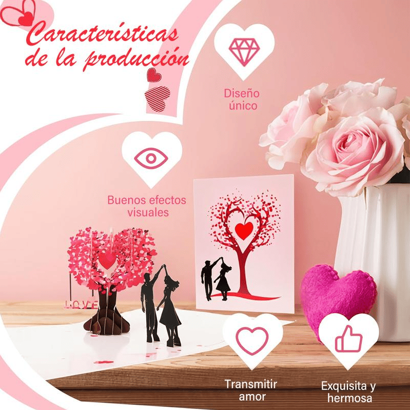 💕Pop Up Anniversary Card, 3D Valentine's Day Anniversary Card with Love Tree & Hearts🔥🔥