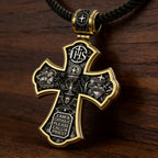 Holy Family of Mary Sacred Heart of Jesus IHS Double-Sided S925 Sterling Silver Cross
