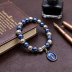 Our Lady of Mary Pendant Royal Blue Pearl Rosary Bracelet: A Wrist-Worn Reminder of Grace