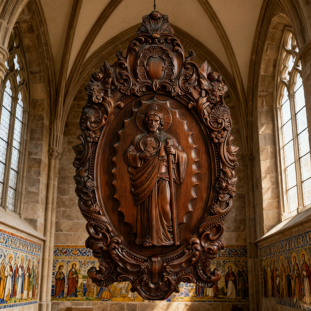 St. Jude Wooden Religious Icon Wall Artwork - Patron Saint of Despair in Troubled Times