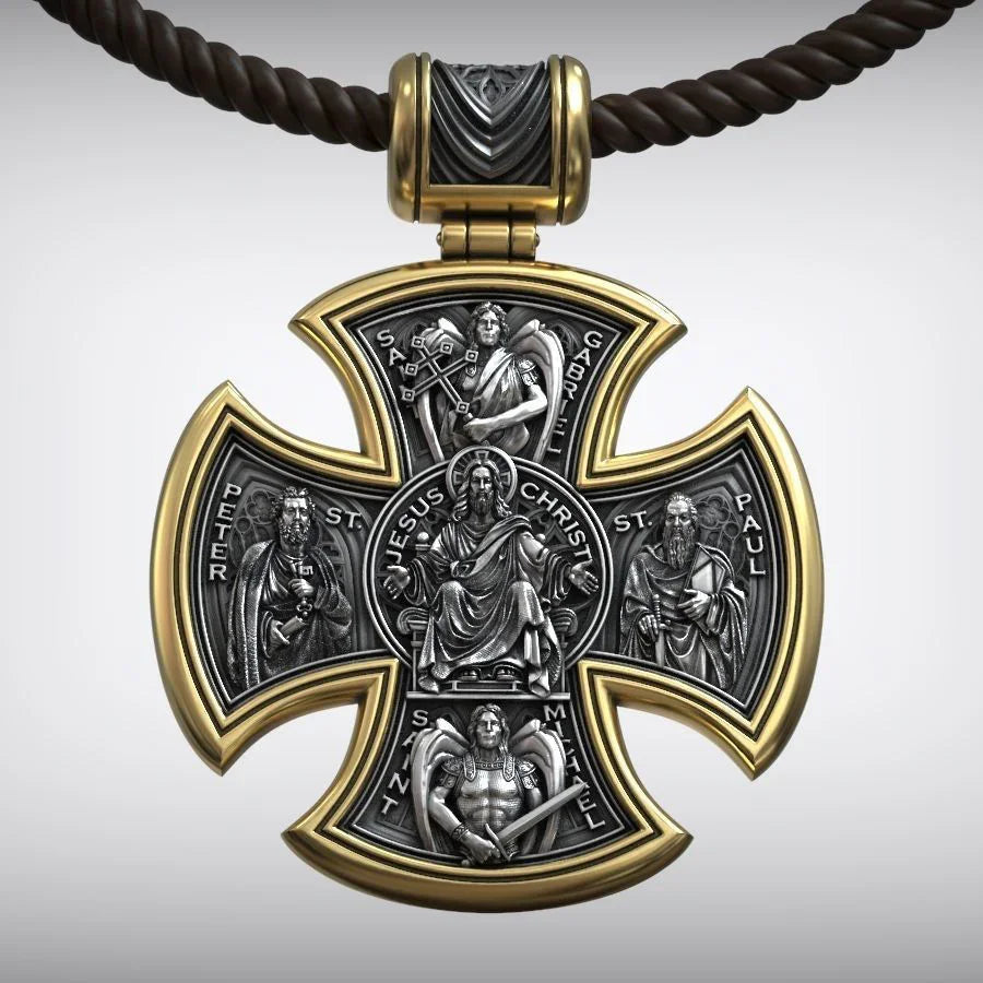 S925 sterling silver double-sided Jesus and Virgin Mary necklace