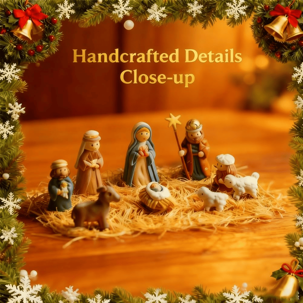 🔥Last Day 49% Off🎁Mini Christmas Nativity Set in a Tin Box🏆