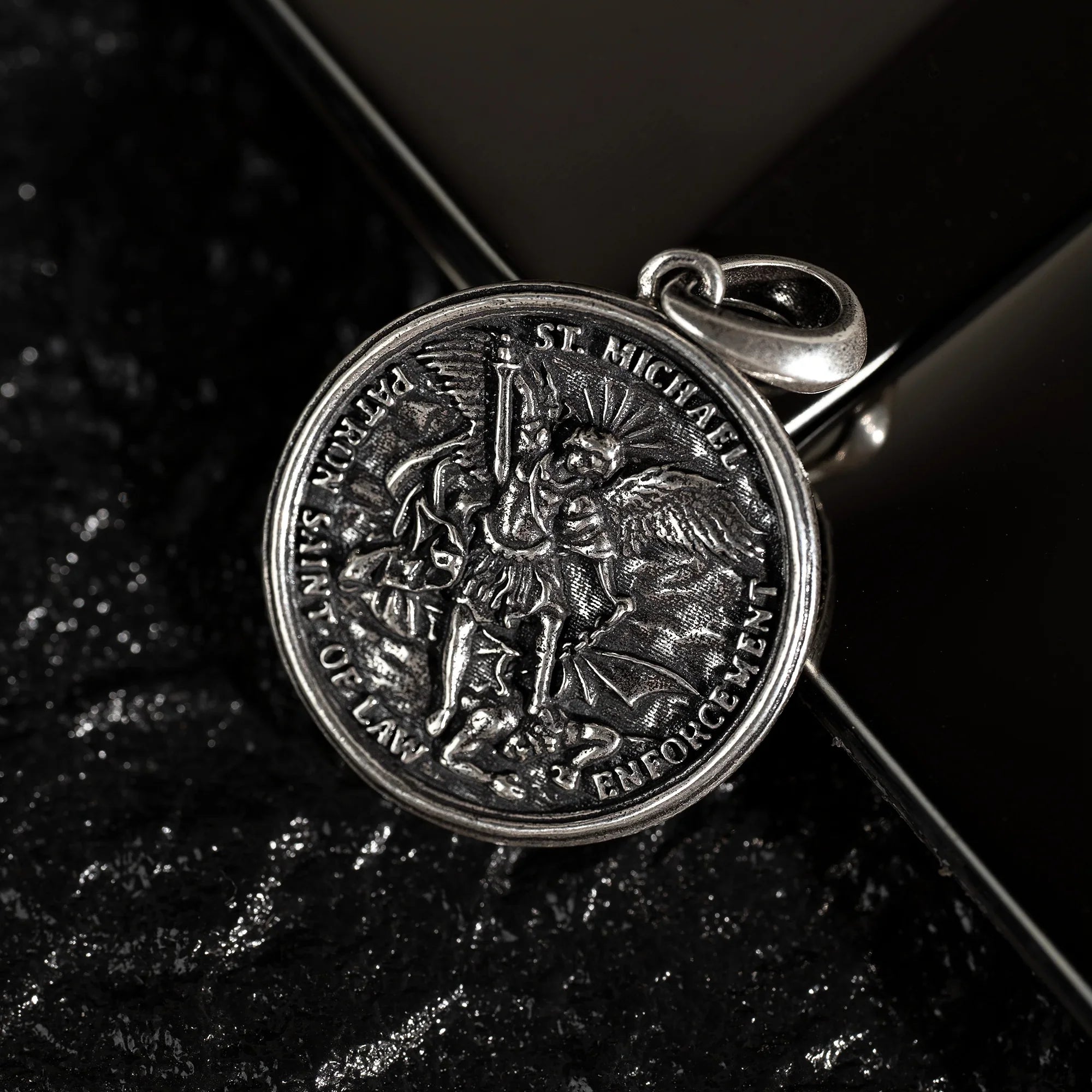Archangel Michael S925K Silver Round Necklace