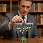 Vintage Vine & Flower 9-Branch Jewish Menorah
