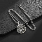 Solomon's Pentacle Reversible Engraved Seal of the Seven Angels Necklace S925K Silver Pendant