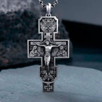 S925K Silver Orthodox Crucifixion Necklace