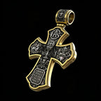 Holy Family of Mary Sacred Heart of Jesus IHS Double-Sided S925 Sterling Silver Cross