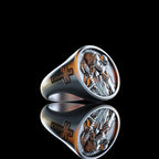 Steel and Titanium Jesus Shepherd Ring