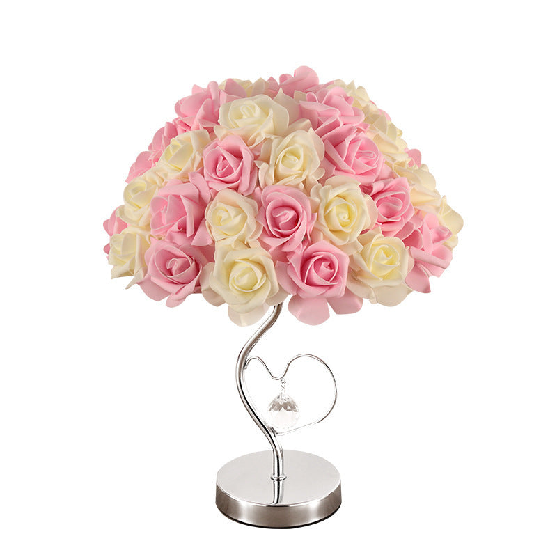🌹Romantic Rose Petal Table Lamp with Heart-Shaped Base 🏆