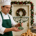 Vintage Vine & Flower 9-Branch Jewish Menorah