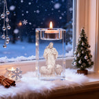 Jesus Crystal Engraved Candle Holder: Light & Faith in One🕯️