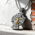Double Sided 925 Sterling Silver Religious Pendant - Crucifixion of Christ & St. Michael Medal - Choose from 5 Chain Styles - Free Polishing Cloth