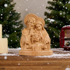 Holy Family Round Wooden Tabletop Ornament
